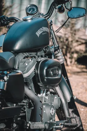 Huge Black Motorcycle [wallpaper] Wallpaper