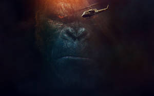 Huge Burning Orange Eyes Gorilla Wallpaper