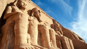 Huge Colossal Statues In Abu Simbel Wallpaper