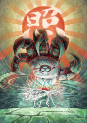 Huge Paw Hitting Okami Wallpaper