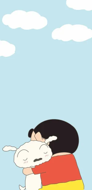Hugging Shiro And Shinchan Aesthetic Wallpaper