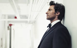 Hugh Jackman In Black Suit Wallpaper