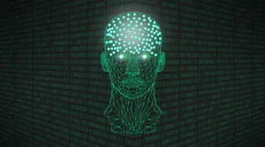 Human Mind Graphic With Binary Code Wallpaper