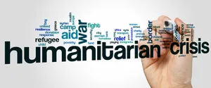 Humanitarian Crisis Word Cloud Wallpaper