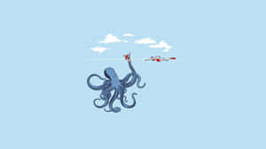 Humans Kraken Funny Simple Desktop Wallpaper