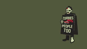 Humor Zombie Placard Wallpaper