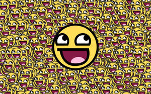 Hundred Yellow Happy Emoji Wallpaper