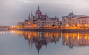 Hungarian Parliament Buildings With Gloomy Sky Wallpaper