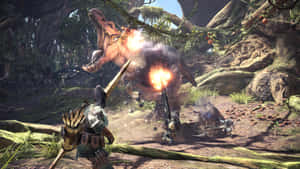 Hunt Giant Monsters In The World Of Monster Hunter Wallpaper