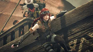 Hunter Climbing Ship Deck Wallpaper