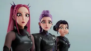 Huntrix Animated Characters Wallpaper