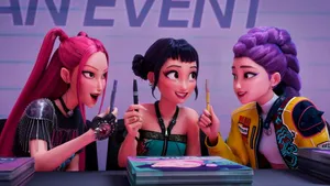 Huntrix Animated Characters Wallpaper