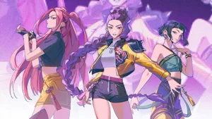 Huntrix Anime Characters Wallpaper