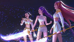 Huntrix Anime Characters Wallpaper