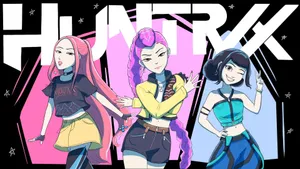 Huntrix Anime Characters Wallpaper