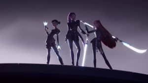 Huntrix Characters In Action Wallpaper