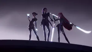 Huntrix Characters In Action Wallpaper