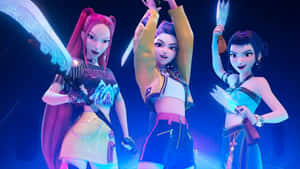 Huntrix Characters Ready For Battle Wallpaper