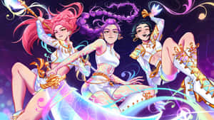 Huntrix Magical Girl Trio Wallpaper
