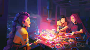 Huntrix Team Strategy Session Wallpaper