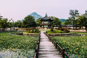 Hyangwonjeong Pavilion At Gyeongbokgung Palace Wallpaper