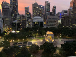Hyde Park Sydney Dusk View Wallpaper