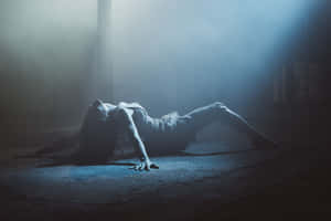 Hysterical Woman In A Dark Room Wallpaper