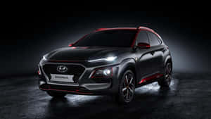 Hyundai Kona Compact Suv Driving On The Road Wallpaper