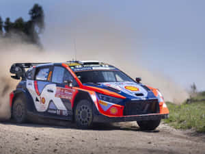 Hyundai Rally Car Dust Trail Wallpaper