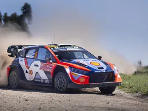 Hyundai Rally Car Dust Trail Wallpaper