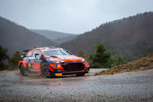 Hyundai Rally Carin Rainy Stage Wallpaper