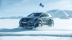 Hyundai Santa Fe On A Scenic Road Wallpaper