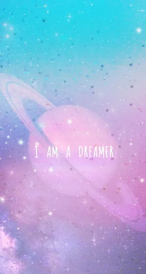 I Am A Dreamer Pink And Blue Aesthetic Wallpaper