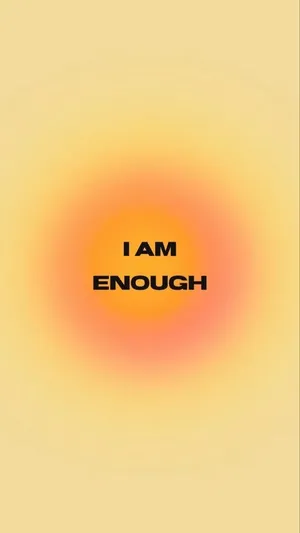 I Am Enough - A Yellow Background With The Words Wallpaper