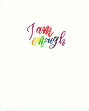 I Am Enough - Rainbow Lettering Wallpaper