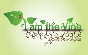 I Am The Vine Christian Graphic Wallpaper