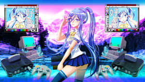 I-chu Mobile Game Vaporwave Anime Wallpaper