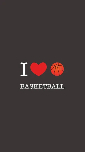 I Love Basketball Graphic Design Wallpaper