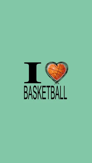 I Love Basketball Graphic Design Wallpaper