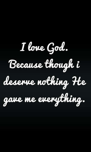 I Love God Inspirational Quote Wallpaper