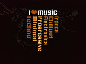 I Love Music Typography Wallpaper