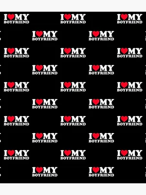 I Love My Boyfriend Pattern Wallpaper