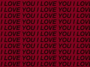 I Love You Red Pattern Wallpaper