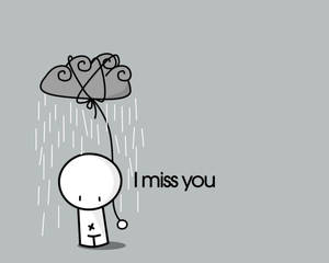 I Miss You Vector Art Wallpaper