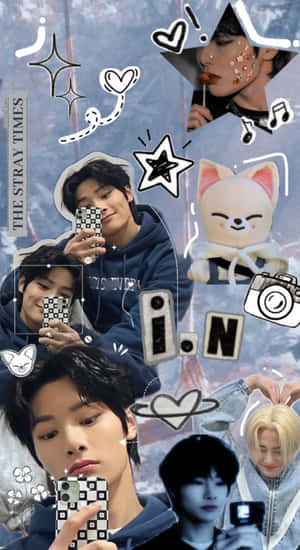 I N Stray Kids Collage Wallpaper