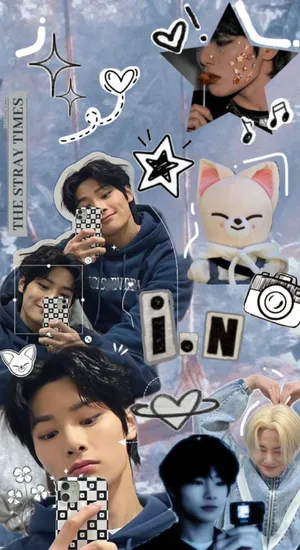 I N Stray Kids Collage Wallpaper