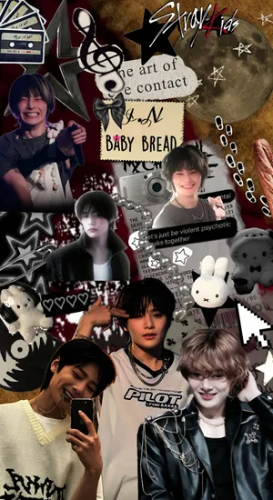 I N Stray Kids Collage Wallpaper