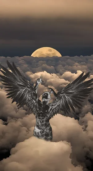 Icarus Rising Above Clouds Wallpaper