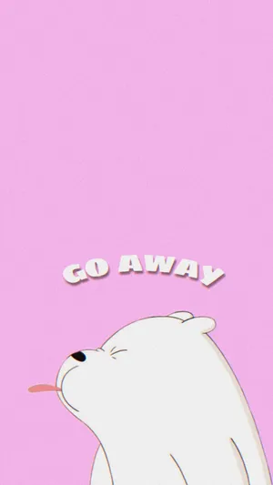 Ice Bear Go Away Pink Aesthetic Wallpaper