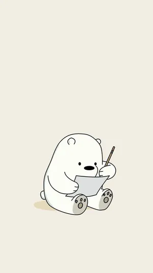 Ice Bear We Bare Bears Writing On Paper Wallpaper
